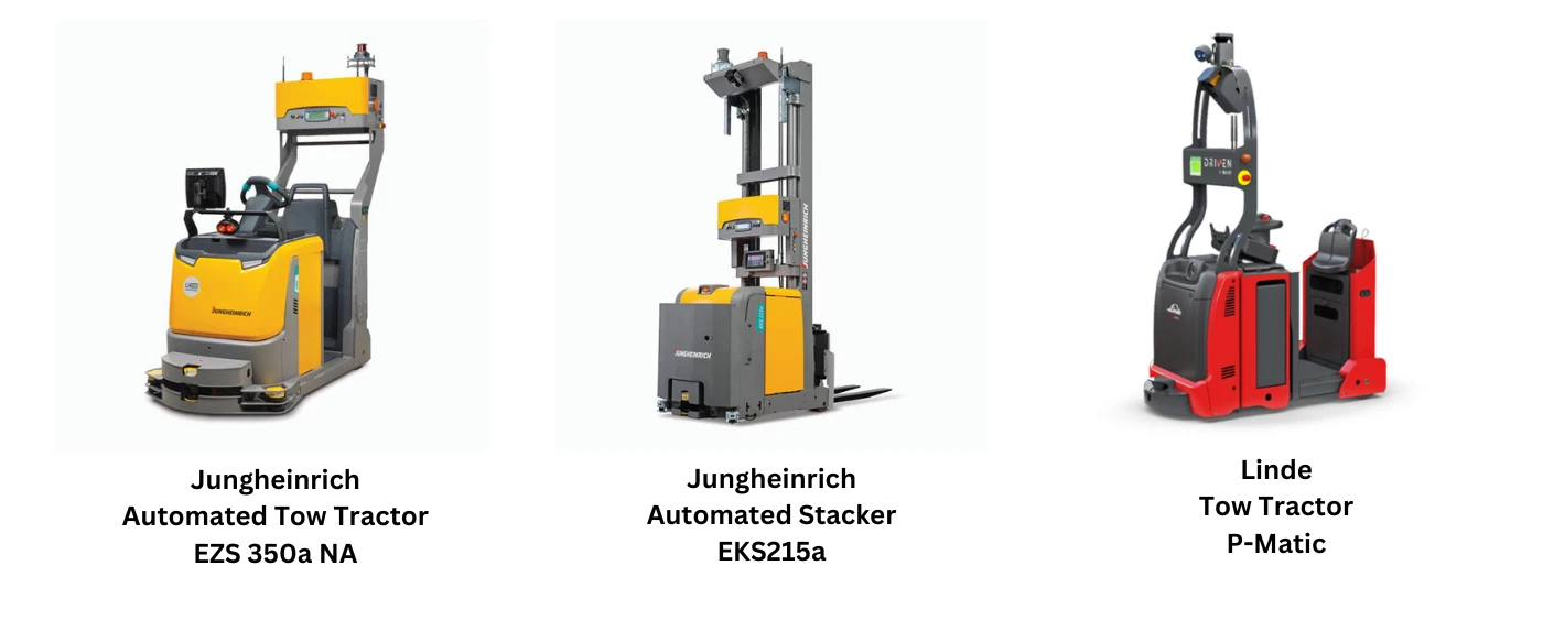 Jungheinrich and Linde AGVs